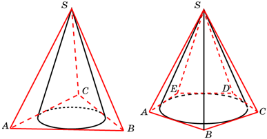 Конус вписан в пирамиду. Пирамида описана около конуса